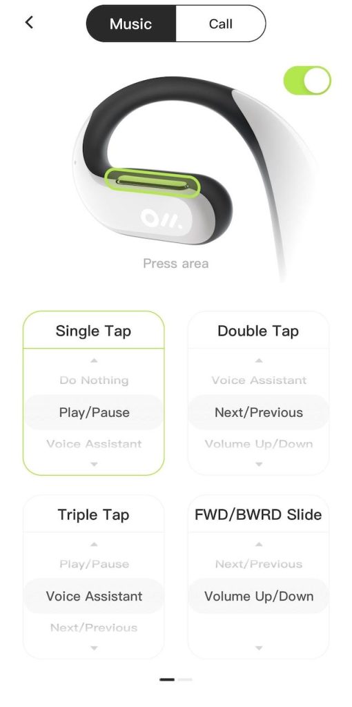 Customizing Touch Controls on Oladance OWS Pro App
