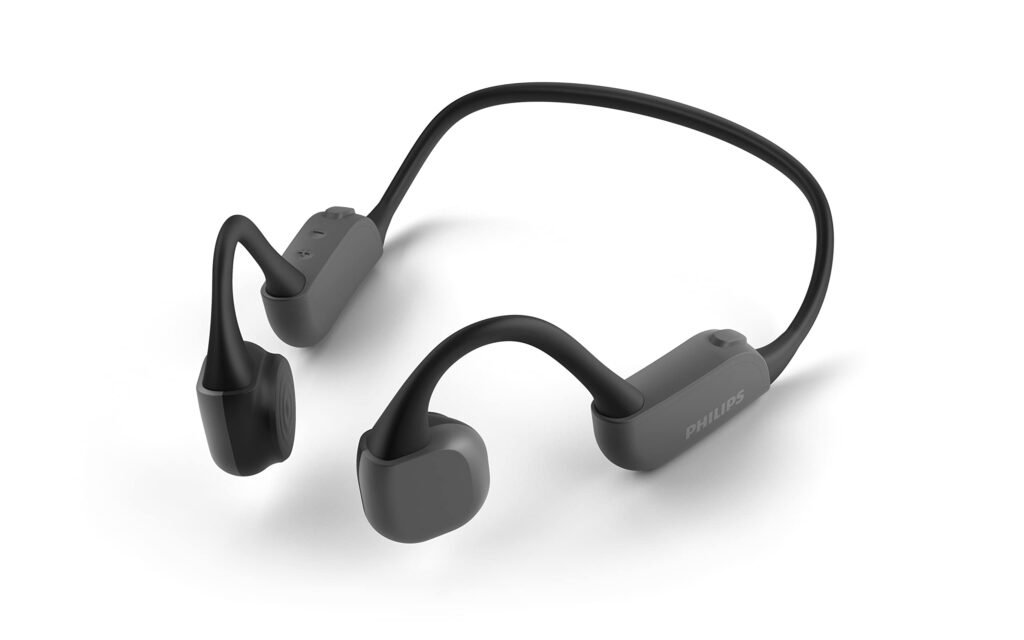 PHILIPS GO A6606 Open-Ear Bone Conduction Bluetooth Headphones with Lightweight Neckband, Waterproof, Black