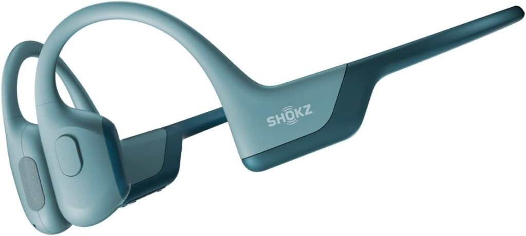 SHOKZ OpenRun Pro-Bone Conduction Headphones, Open-Ear Bluetooth Wireless Sport Headphones for Running and Workout, Sweat Resistant, Long Battery Life, Premium Deep Bass, Mic，with Hair Band, Blue