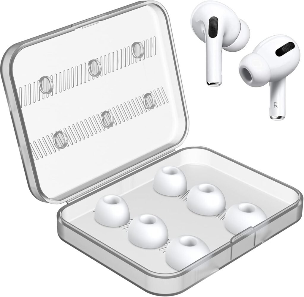 Link Dream 6 Pieces Replacement Ear Tips for AirPods Pro/AirPods Pro 2 Silicon Ear Buds Tips with Portable Storage Box (S/M/L 3 Pairs)