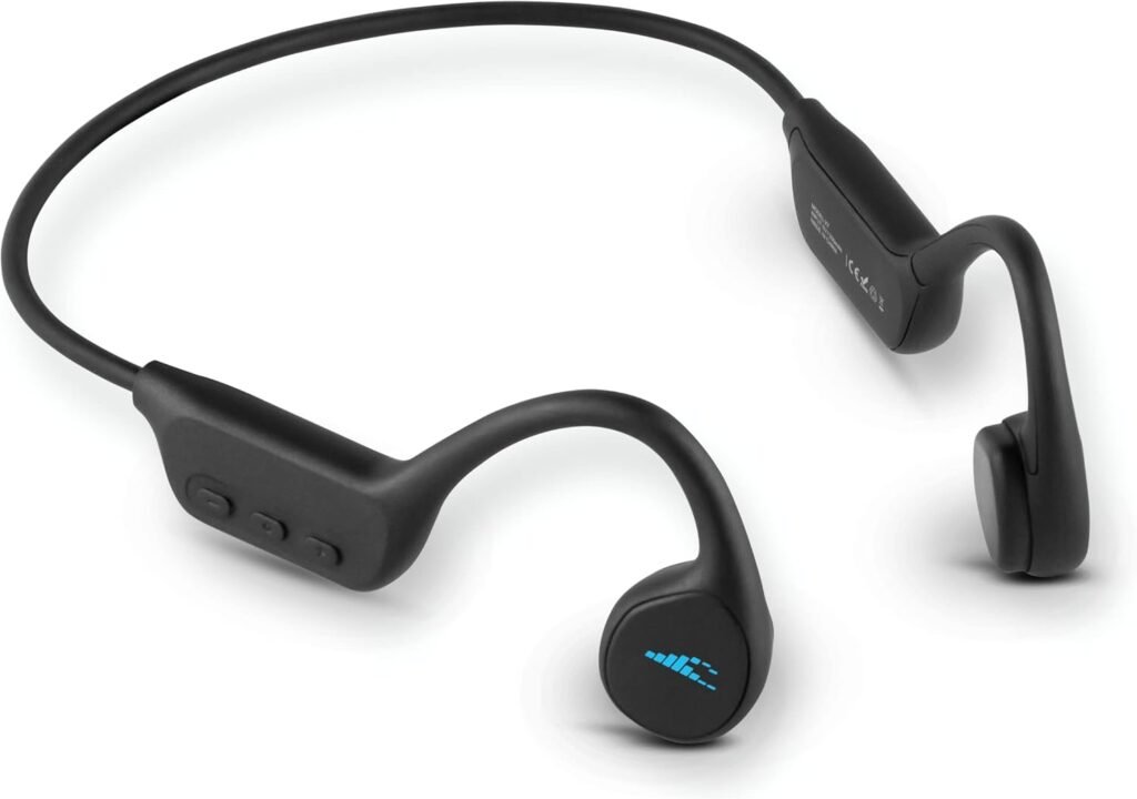 H2O Audio TRI Multi-Sport Waterproof Bone Conduction Open Ear Headphones - Bluetooth for Running/Cycling, MP3 for Swimming, IPX8 Waterproof, Sweatproof - Black