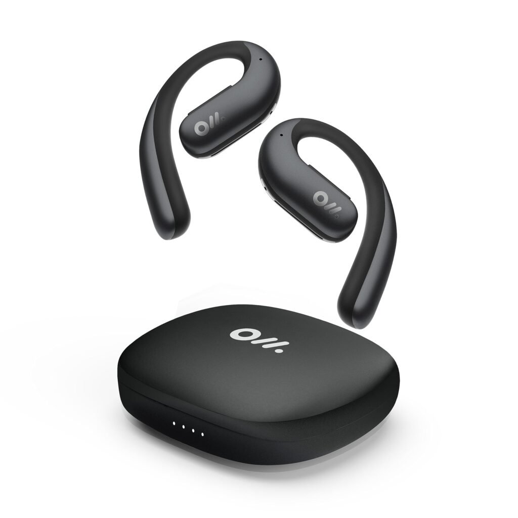Oladance OWS Pro Open Ear Bluetooth Headphones with Multipoint Connection, Up to 58 Hours Playtime Air Conduction Headphones with Charging Case, Android&iPhone Compatible, Sound Black