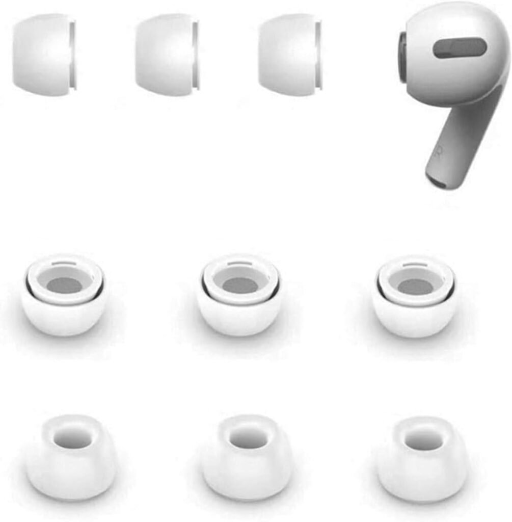 Zotech White Silicone Ear Tips for Airpods Pro. Extra Small Kids Size 3 Pairs Soft Silicone Earbuds Tips Eartips for Apple Airpods Pro 1st & 2nd Gen.